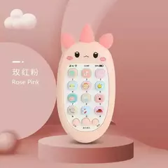 Telefone bilíngue mordedor brinquedos para bebê, música, brinquedo de voz, educação precoce, máquina de aprendizagem, eletrônica, presente infantil