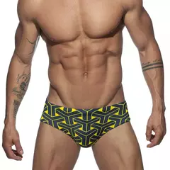 Calção de banho seca rápida masculina, maiô sexy, cuecas estampadas, calção triangular com copo, moda banho de cintura baixa, moda - loja online