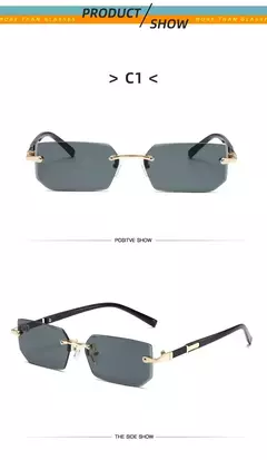 Óculos de sol bloqueadores de luz azul de alta definição para homens e senhoras, óculos de proteção ocular sem moldura quadrada sem aro - comprar online