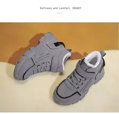 Botas de neve de algodão para crianças, Sapatos quentes grossos, Botas de pele falsa adolescente para crianças, moda tendência, inverno, 2024 - Wolf Magazine