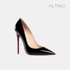 Bombas de couro genuíno para mulheres, fundo vermelho, dedo apontado, salto alto, estilete elegante, sapatos femininos, tendência luxuosa, 44, 2024 - loja online