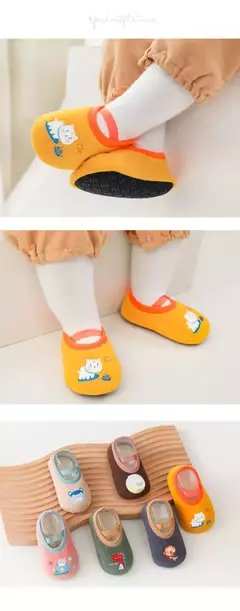 Meias internas quentes antiderrapantes para crianças, sapatos de bebê, meninos e meninas, parque de diversões, jardim de infância, bebê