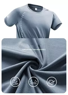 CHRLCK-Camiseta masculina de corrida, seda gelo, top fino, secagem rápida, mang