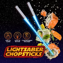 Tema StarWar reutilizável lavável e destacável Sushi Chopsticks, sabre de luz LED, pauzinhos chineses luminosos, utensílios de cozinha, 1 par - loja online