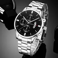 Relógio de pulso de quartzo para homens, calendário de luxo, relógios, relógio masculino, pulseira, moda