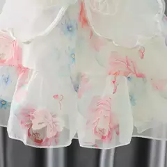 Vestido de princesa rosa para meninas de 0 a 3 anos, vestido de verão com arco e asas para festa de aniversário na internet