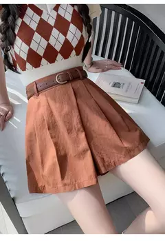 Shorts femininos casuais de cintura alta linha A saias, calças femininas soltas irregulares e chiques, moda verão, novo, 2024