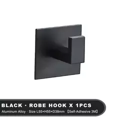 Gancho de parede adesiva forte para cozinha e banheiro, adesivo preto, cabide, cabide, roupeiro, 3m, 1-4pcs - Wolf Magazine