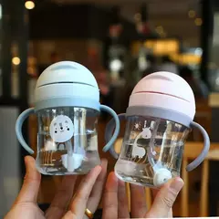 Copo de alimentação do bebê com palha, Crianças aprendem bebendo garrafa, Kids Training Cup, 250ml - Wolf Magazine