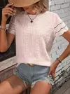 Camiseta feminina de algodão topos 2024 verão rua oco para fora simples cor sólida v camisa casual y2k t camisa branca blusa mujer moda