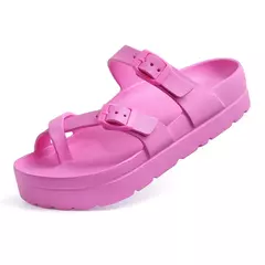 Pallene-Sandálias femininas de plataforma tamancos, chinelos de sola grossa, sandálias femininas de praia ao ar livre com suporte de arco, sapatos macios de EVA