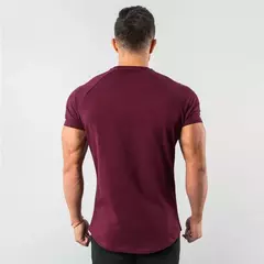 Camiseta masculina de algodão de manga curta, tops lisos, musculação T, corredores musculares, roupas de ginástica masculina, camisa slim fit, camisa fitness