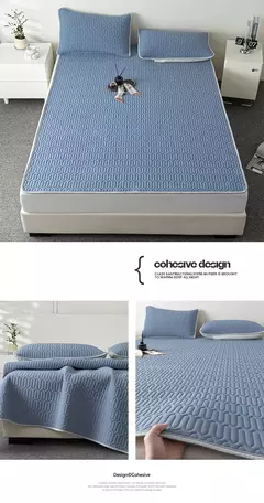 Verão resfriamento acolchoado colchão protetor capa látex engrossado respirável colchão topper para único duplo rainha rei tamanho cama - loja online