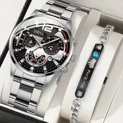 Imagem do Quartzo em aço inoxidável masculino Relógio de pulso, Relógio de luxo, Calendário, Relógios de negócios, Relógio, Moda, Novo, Quente