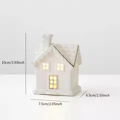 Casa de árvore de natal ornamento de cerâmica criativo luminoso casa de neve natal pequena cena decoração ornamento de mesa - comprar online