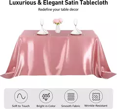 Retângulo casamento cetim toalha de mesa 57x10 2 polegada brilhante suave cobertura de mesa de seda para banquete de casamento aniversário mesa de jantar decoração - comprar online