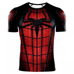 Imagem do Camisas de compressão para homens, manga curta, quadrinhos, camiseta cosplay aranha, super-herói top, elastic fitness sportwear, roupas de Halloween