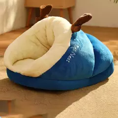 Quente pequeno cão canil cama respirável casa do cão bonito chinelos em forma de cama do cão gato saco de dormir dobrável lavável casa para animais de estimação - Wolf Magazine
