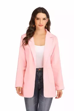 Terno casual slim fit feminino com pescoço polo, casaco temperado, moda europeia e americana, casaco de lã primavera e outono, 2024
