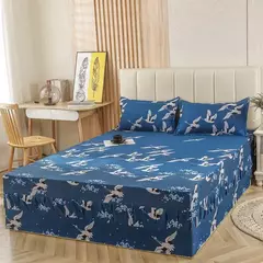 Lençóis planos respiráveis confortáveis, cama de luxo, colcha lavável, colchão king e queen size, saias de cama, moda na internet
