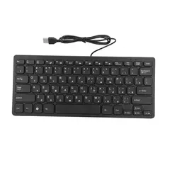 Fino USB Wired Teclado de computador Desktop, 78 Teclas, Alemão, Russo, Francês, Pequeno Idioma, Casa, PC, Laptop - loja online