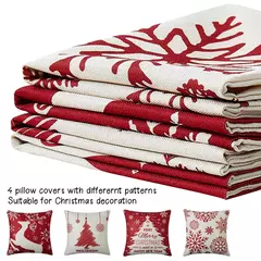 Jogue fronhas com decoração de férias, decorações de Natal, capas de sofá, conjunto de 4, 2023 - loja online