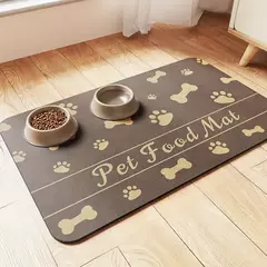 Pet placemat sem manchas de secagem rápida absorvente tigela de comida para cães esteira de alimentação para gatos cão beber alimentação placemat almofadas de alimentador para animais de estimação - loja online