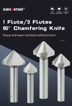 Broca de chanfradura de 90 graus com haste reta de aço de alta velocidade - Broca de rebarbação de parafuso escareador de borda tripla/única 1/5/10 peças conjunto - Wolf Magazine