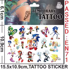 8 estilos sonic brinquedos tatuagem adesivos anime ouriço figura modelo adesivos de longa duração bonito dos desenhos animados crianças partys suprimentos presentes - Wolf Magazine