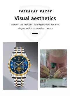 Relógio de pulso luxo masculino Poedagar, relógio cronógrafo luminoso impermeável, aço inoxidável, relógios quartzo