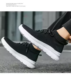 Sapato de meias casual confortável masculino, tênis preto para dirigir, novo, na internet