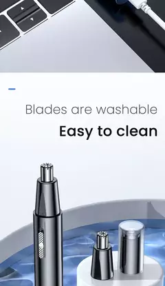 Aparador elétrico recarregável de cabelo para nariz, corte multicinético, recarregável, dois em um, unissex, totalmente automático, aparador lavável na internet