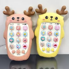 Telefone bilíngue mordedor brinquedos para bebê, música, brinquedo de voz, educação precoce, máquina de aprendizagem, eletrônica, presente infantil na internet