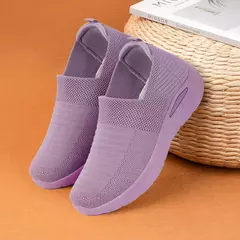Tênis Flying Weave para mulheres, super leves, confortáveis sapatos vulcanizados, tênis respiráveis de malha feminina, verão na internet