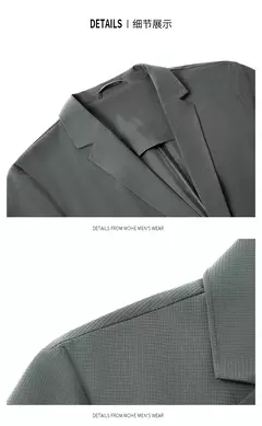 Imagem do Fato casual ultra fino de seda gelo masculino, casaco pequeno, sem raços, negócio high-end, verão, pequeno, leve, luxo, novo
