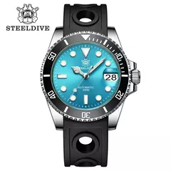 STEELDIVE-Relógio Automático Masculino, Relógios de Mergulho, Moldura Cerâmica Verde, Vidro Sapphire, Mostrador Preto, 300m Impermeável, SD1953 - comprar online