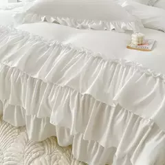 Microfibra cama Duvet Cover Set, Ruffle Duvet Cover, Rainha Gêmea, 100% Lavado, gasto Chic Farmhouse Pillow Shams, 3Pcs na internet