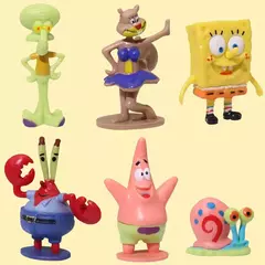 6 ~ 8 pçs Bob Esponja Calça Quadrada Figura Bob Crab Boss Patrick Star Figuras de Ação Patrick Star Anime Estatuetas Crianças Brinquedos na internet