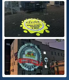 Imagem do Impermeável LED remoto projeção lâmpada, publicidade logotipo projetor, personalizado imagem sinal, girar, ao ar livre