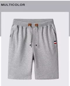 Shorts de suor com elástico na cintura masculino, bermudas masculinas, plus size, treino, casual, calção de jogger monocromático, bolsos, verão, 2022 - loja online