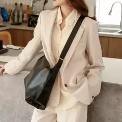 Bolsa Boston de couro PU para mulheres, bolsa de ombro de grande capacidade, bolsas crossbody, design de travesseiro vintage, casual na internet