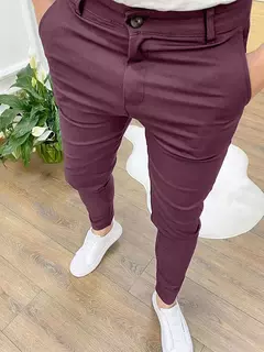 Calça casual alta elástica masculina, Monocromática, Fina, Negócios, Trabalho, Esportes, Roupa diária, Confortável, Respirável, Verão na internet