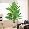 Palmeira artificial para decoração de jardim doméstico, planta falsa, plástico verde, ramos de folhas de palmeira, decoração tropical, 68-125cm, 50,2 pol