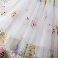 Imagem do Vestido de malha bordado feminino, Alça de fada, Asas de arco traseiro, Princesa, Aniversário, Doces Bebés, Verão