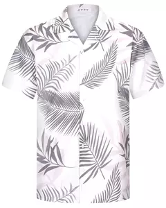 Imagem do Camisa havaiana masculina de botão manga curta, estampada em coqueiro, camisa aloha, camisa casual de praia, plus size, moda verão, 6XL