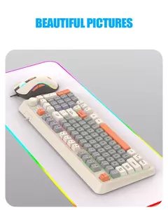 USB Wired Game Keyboard and Mouse Set, Iluminado, Desktop, Laptop, Casa, Escritório, Feminino, Masculino, K820 - comprar online