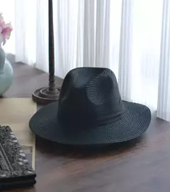 Chapéu de palha panaman cabeça grande masculino, chapéu de tecido dobrável, chapéu top jazz, proteção solar, sombreamento solar, tamanho grande, 63cm na internet