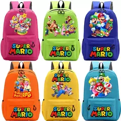 Mochilas Super Mario Bros para homens e mulheres, Saco Princesa Peach Luigi, Impressão Gráfica de Personagem de Cartoon, Mochila Kawaii, Mochilas escolares - comprar online