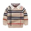 Suéter de malha de manga comprida infantil, pulôver bebê menino, camisa infantil, quente, roupas da moda, outono, inverno