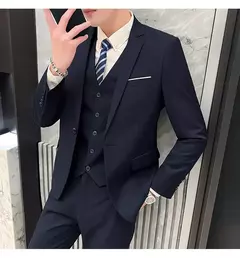 Terno de casamento casual de negócios masculino, conjunto de 3 peças, colete e calças masculinas bonitas de banquete, alta qualidade, nova moda, R$ 2020 - Wolf Magazine